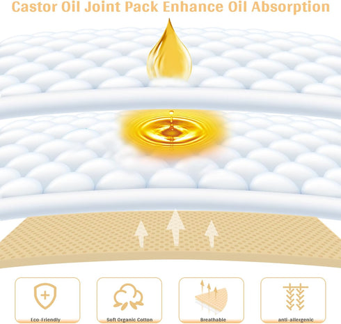 2Pcs Castor Oil Joint Pack, Reusable Essential Oil Leg Care Pack for Arthritis, Gout, Tendonitis, Bursitis, Joint Pain