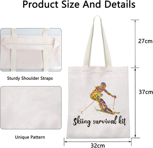 POFULL Skiing Bag, Skiing Team Gifts, Survival Kit for Ski Lovers, Cosmetic Bag