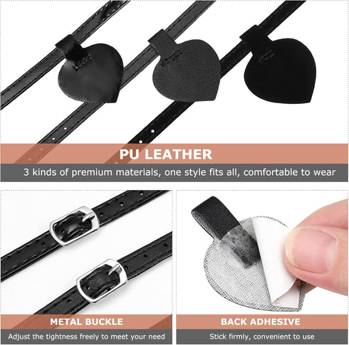 Healifty 3 Sets High Heels Anti Slip Detachable Shoe Straps, Self-Adhesive Heel Cushion Inserts for Loose Heels