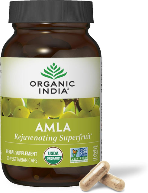 ORGANIC INDIA Amalaki Herbal Vitamin Supplement - Immune Support, Vitamin C, Vegan,