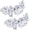 PAGOW Hair Clips, 2Pcs Crystal Flower Bridal Hair Accessories, Silver Rhinestone Hair Pins for Brides Women Girls