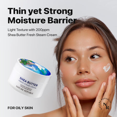 Nature Republic 100 ml Shea Butter Steam Cream, Moisturizer, Facial Cream, Nourishing Skincare