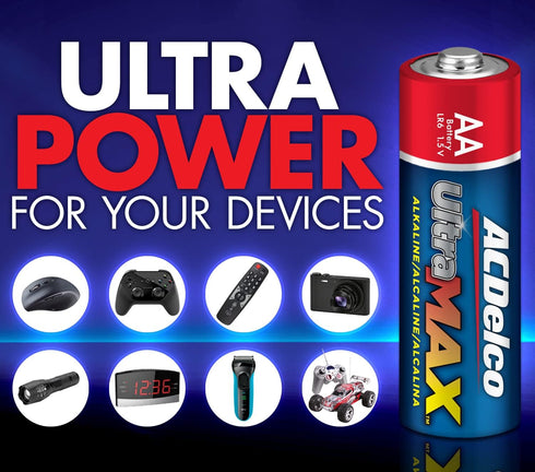 ACDelco UltraMAX 20-Count AA Batteries, Alkaline Battery with Advanced Technology