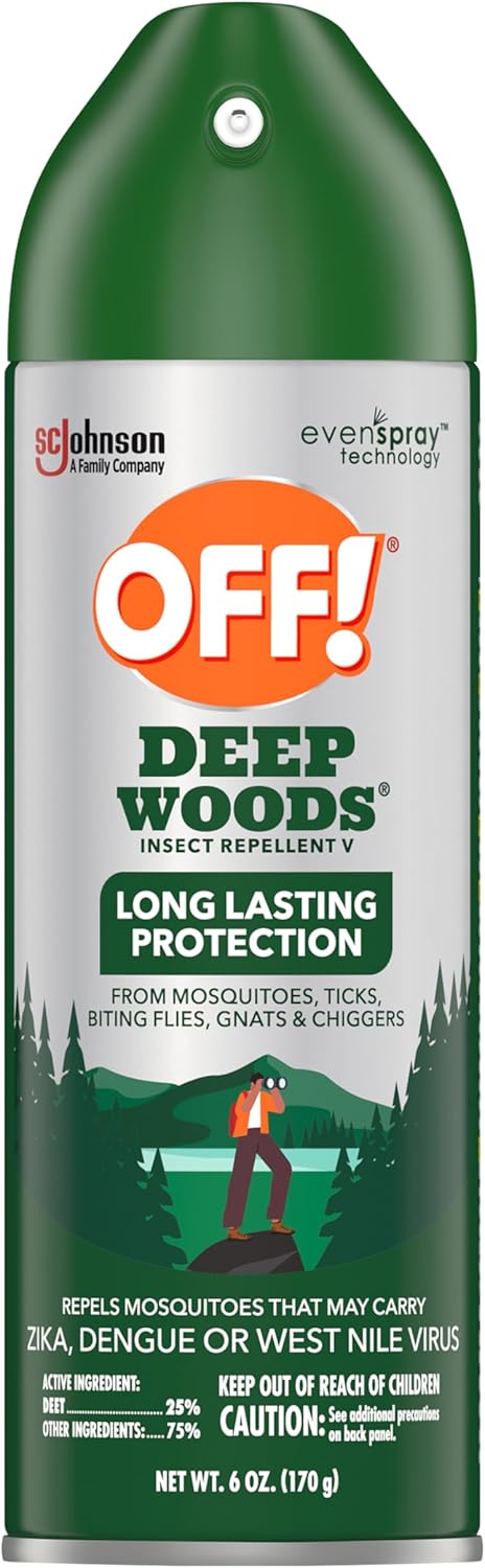 OFF! Deep Woods Insect Repellent Aerosol, Bug Spray with Long Lasting Protection from Mosquitoes, 6 oz