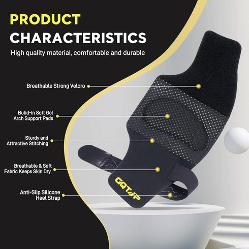 Arch Support Inserts for Plantar Fasciitis Relief, Adjustable Bands with Built-in Orthotics, Foot Arch Support with Gel