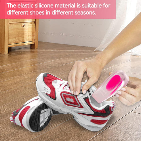 2 Pairs Women Gel Heel Cups - Soft Elastic Massage Heel Cushion for Foot Pain Relief, 4.1 x 2.4 x 0.9in