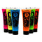 Neon Fluorescent Blacklight Face and Body Paint, Pack of 6, 0.34oz