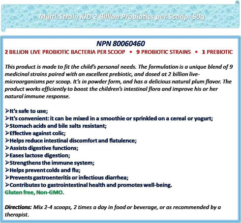 Kid 1-12 Years Probiotic - 2 Billion, 60g