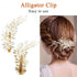 Wedding Pearl Hair Clips (2PCS) - Rhinestone Hair Accessories for Bridal Women in Gold