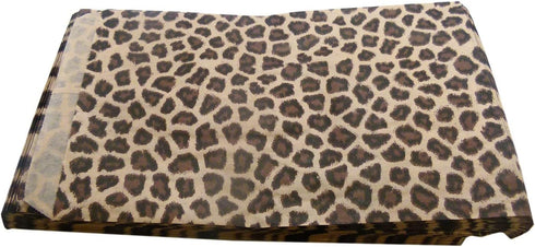 N'icePackaging 50 Qty 5" x 7" Cheetah Leopard Print Flat Paper Gift Bags for Candy, Cookies, Party Favors