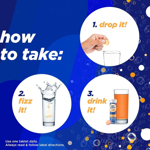 Alka-Seltzer Energy Boost: Caffeine & Guarana, 30ct Fizzy Tablets for Daily Energy Supplement