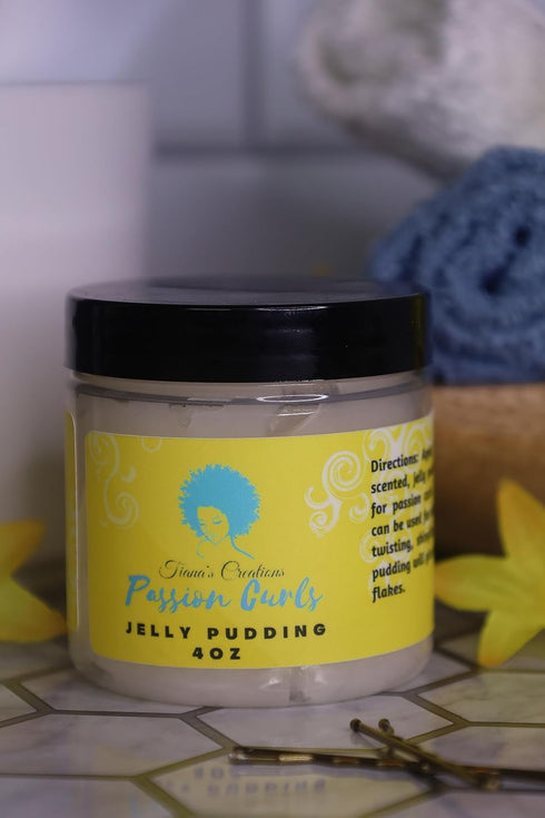 TIANA'S CREATIONS Passion Curls Jelly Pudding - Natural Styling Gel with Aloe Vera, Honey & Marshmallow Root, 4 OZ