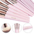 Makeup Brushes, 18 Pcs Professional Synthetic Brush Set with Case, Travel Makeup Brushes (Pink Gold)