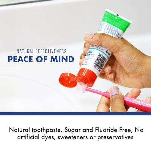 Brilliant Oral Care Kids Fluoride Free Toothpaste, Spry Gel with Xylitol, Strawberry Banana Flavor, 2 fl oz, 2 Pack