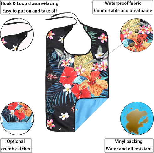 Waterproof Large Bib for Women - Leakproof & Washable Clothing Protector