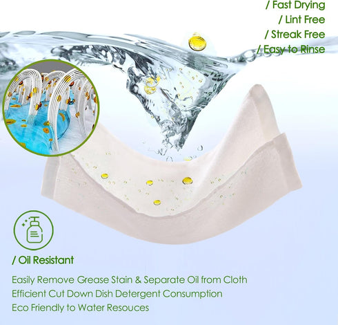 JEFFSUN Kitchen Wash Cloths, 6 Pack Oil Resistant Dishcloths, 10x14 Inch Small Dish Rags, Reusable Cleaning Cloths Widely Use White Dish Cloths for Wasing Dishes by JEFFSUN