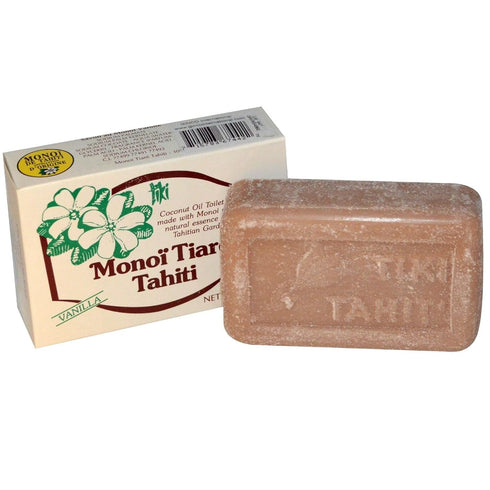 Soap Bar Vanilla Monoi Tiare Cosmetics, 4.6 oz Bar Soap