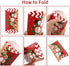 CCINEE Christmas Pillow Boxes - Xmas Candy Boxes with Red Ribbons, Santa Elk Gift Card Holder, 50PCS