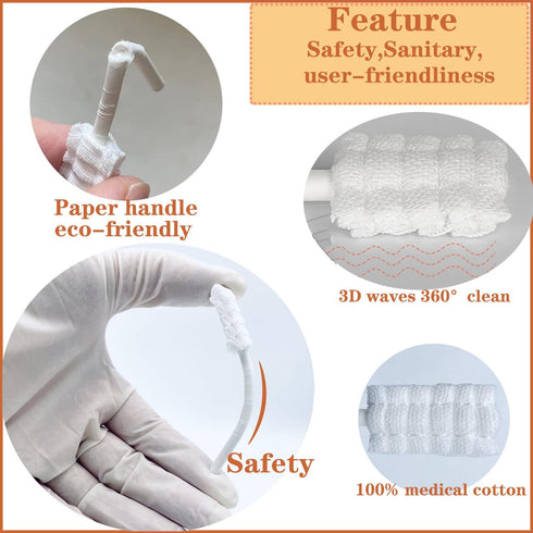 100 Pcs Baby Disposable Gauze Toothbrush,Baby Tongue Cleaner Newborn,Infant Mouth Oral Care Cleaning Swabs for 0-36 Month