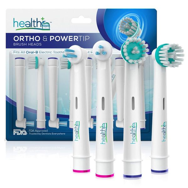 Compatible Oral-B Electric Toothbrush Replacement Head - 8-Pack | Ortho and Power Tip Bristles with Dupont Bristles for