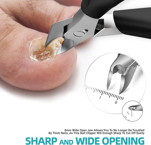 Toenail Clippers for Thick Nails for Seniors, Heavy Duty Toe Nail Clippers Kit with Long Handle for Men & Elderly