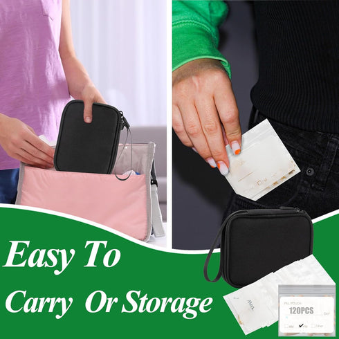 Pack 120 3 2.75 inch Pill Pouch Bags for Travel with Medicine Bag, of BPA Free x Reusable Pill Bag for Medicine