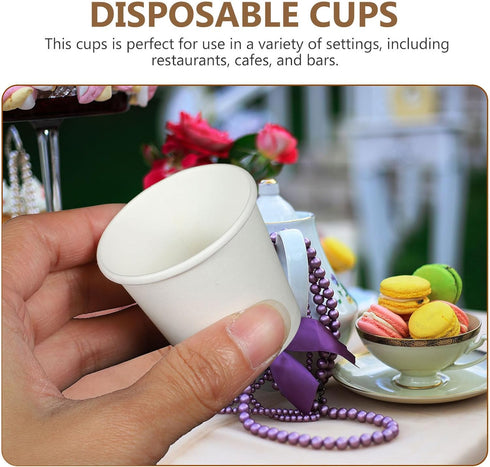 VERDANVERSE 100pcs 1.7Oz Small Disposable Mouthwash Cups White Paper Rinse Cups for Bathroom and Beverage Sampling