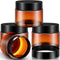 Patelai 4 Pieces Round Clear Plastic Jars with Lids, Leak Proof Containers for Travel Storage & Beauty Products (Amber,