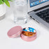 Metal Pill Case 2 Compartment, Waterproof Pill Box for Daily Travel, Compact Container for Vitamins, Fish Oils,