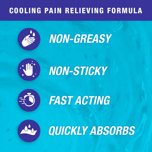 Blue Goo Pain Relieving Gel for Back/Neck, Muscle Pain, Fast-Acting Cooling Relief, Made with 100% Pure Emu Oil, 4 oz