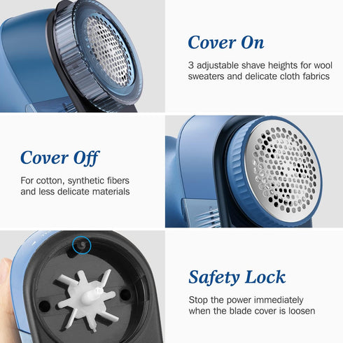BEAUTURAL Fabric Shaver and Lint Remover, Sweater Defuzzer with 2-Speeds, Battery Operated