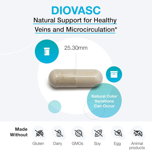 XYMOGEN DioVasc - Support for Healthy Veins, Capillaries, Blood Circulation - 60 Capsules