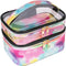 Cosmetic Bag Makeup Bag, Travel Cosmetic Bags for Women, Portable Waterproof Foldable Makeup Cases (Tie-Dye)