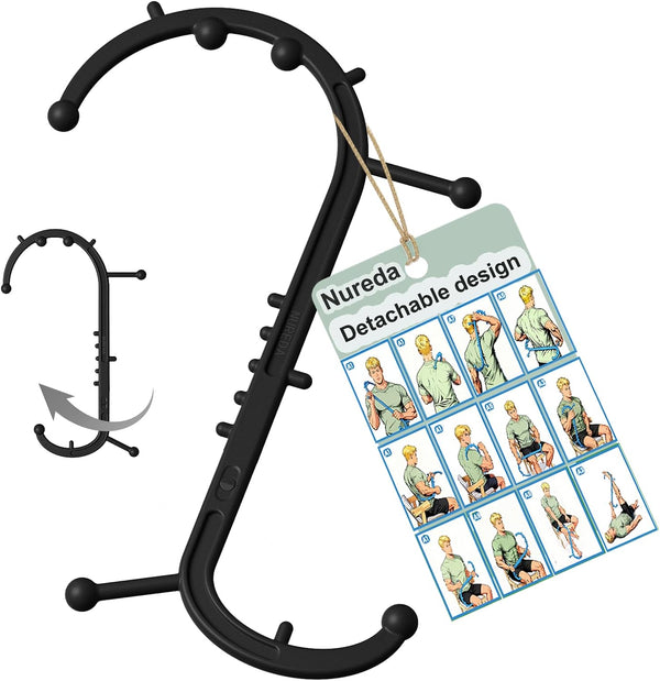 NUREDA Detachable Trigger Point Massage Cane, One-Click Disassembly Massage Hook for Back, Neck