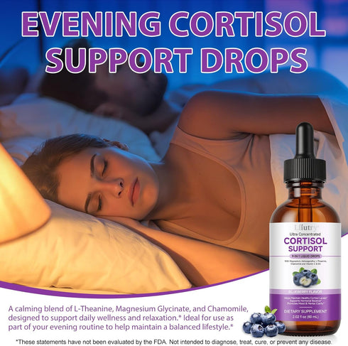 QZFICNJY 10 1 2 Fl.Oz Cortisol Supplements for Women & Men, Cortisol Reducer In Cortisol Detox Liquid Drops