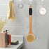OWIIZI Round Head Back Scrub Brush for Body Shower, Wooden Long Handle, Skin Exfoliator Scrubber for Wet or Dry Use