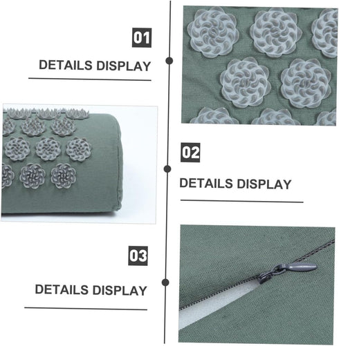 WEKAMOS Set Acupressure Massage Mat and Pillow Non-Slip Acupoint Massage Pad with Carrying Bag for Back and Neck Relief