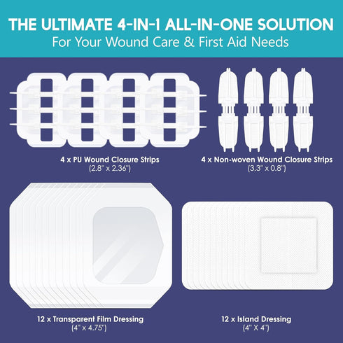 ZMZPA 32 2 Zip Stitch Wound Closure Strips, Pcs Laceration Closure Kit - Types Butterfly Bandages for Wound Closure