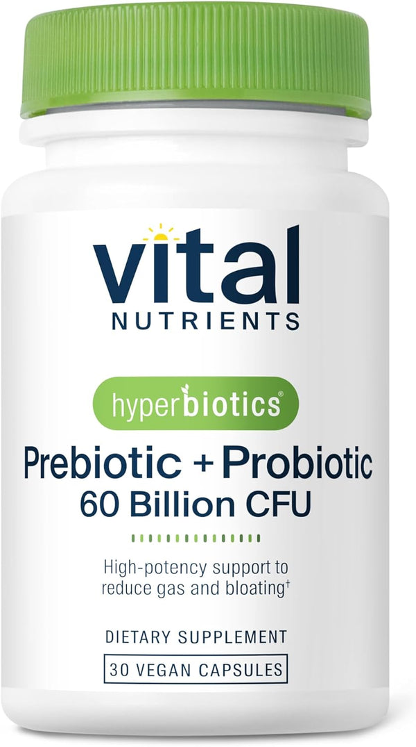 Hyperbiotics Vital Nutrients Prebiotic and Probiotic for Women and Men, 60 Billion CFU, 30 Vegan Capsules