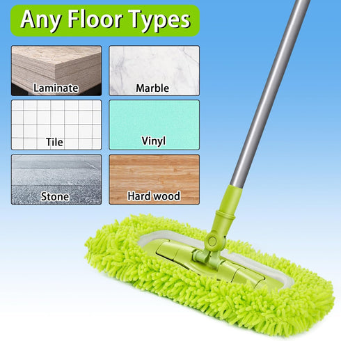 Reusable Microfiber Dry Sweeping Cloths, 4PCS Compatible with Swiffer Sweeper Mop for Hardwood Floor Cleaning