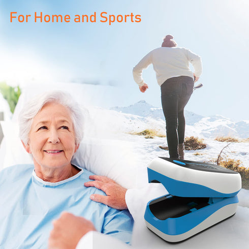 Fingertip Pulse Oximeter Blood Oxygen Saturation Monitor for Heart Rate (Off-White with BLUE)