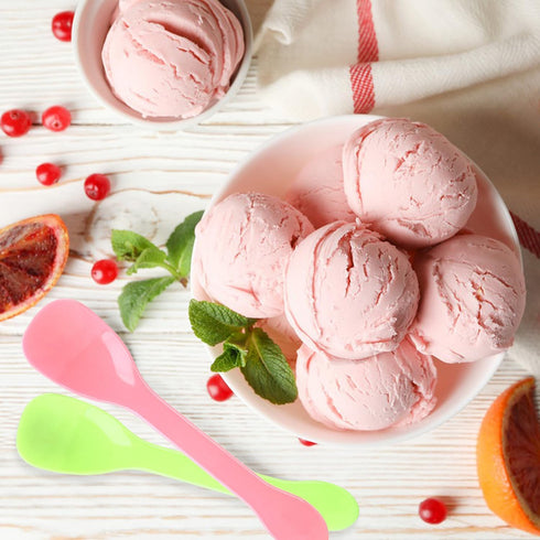 400pcs Multi-Color 4" Plastic Mini Dessert Taster Spoons, Disposable Ice Cream Spoons for Food Trucks, Parties, Events
