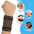 Copper Wrist Compression Sleeves, 1 Pair Adjustable Wrist Brace for Weightlifting, Fitness, Yoga, Arthritis, Sprains (M)