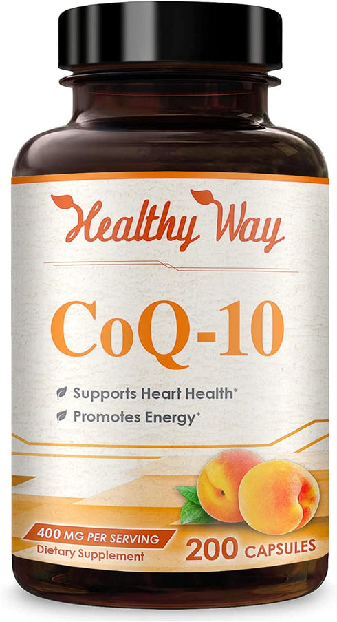 Coenzyme Q10 200mg Supplement - Once Daily CoQ 10 for Healthy Heart Antioxidant Support