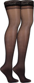 Truform Sheer Compression Stockings, 8-15 mmHg, Women's Thigh High Length, 20 Denier, Black, X-Large