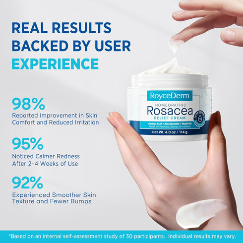 Roycederm Rosacea Treatment for Face with Azelaic Acid Redness Relief & Corrector Sensitive Skin Moisturizer