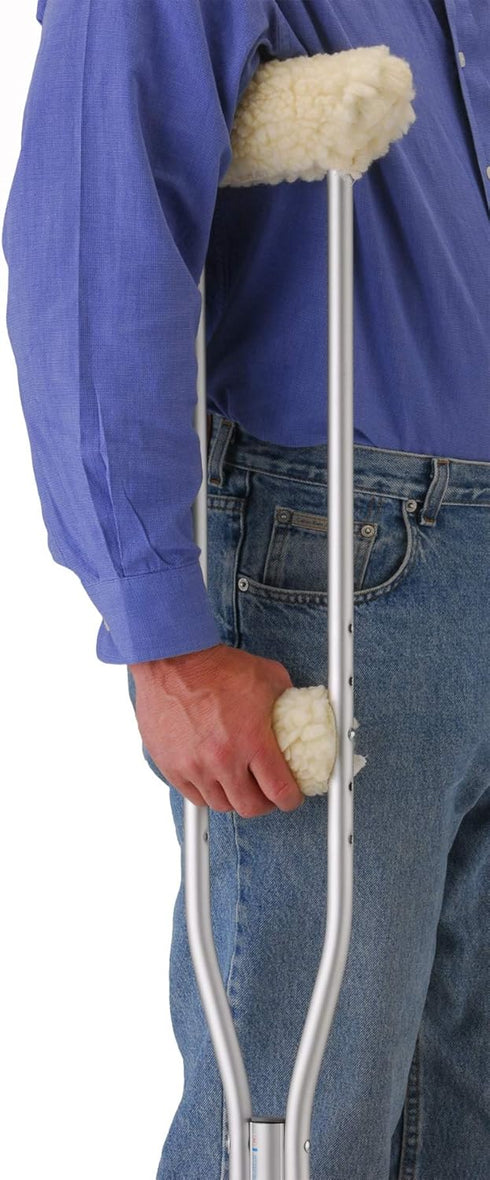 NOVA Medical Products Sheepskin Fleece Crutch Pads, Universal Fit, Washable, One Pair