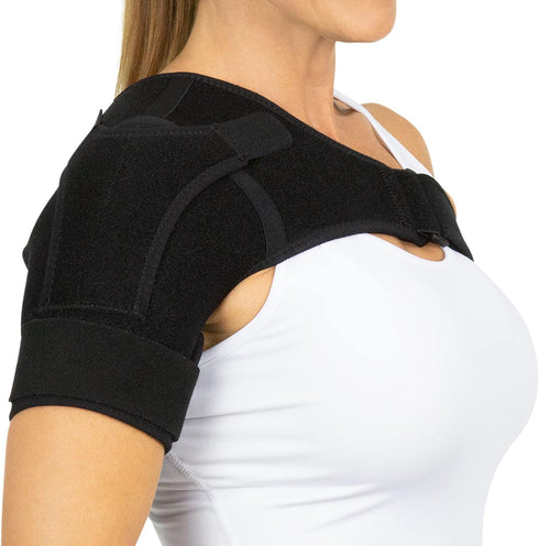 Vive Shoulder Brace for Women - Compression Support Sleeve for Injury Recovery, Rotator Cuff, Arthritis, Black, Medium