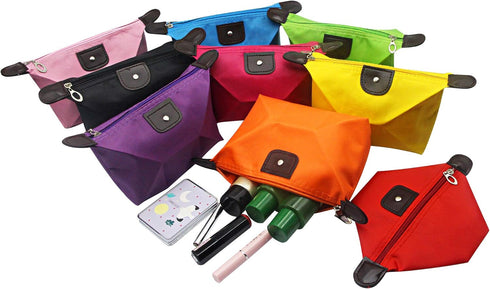 YAODHAOD Makeup Bag Bulk Toiletry Pouch - Waterproof Cosmetic Storage Bags with Zipper (9 Colors)