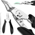 Ingrown Toenail Clippers Upgrade, Steel Nail Clippers for Professional Podiatrist, Long Handle Curved Blade Tool